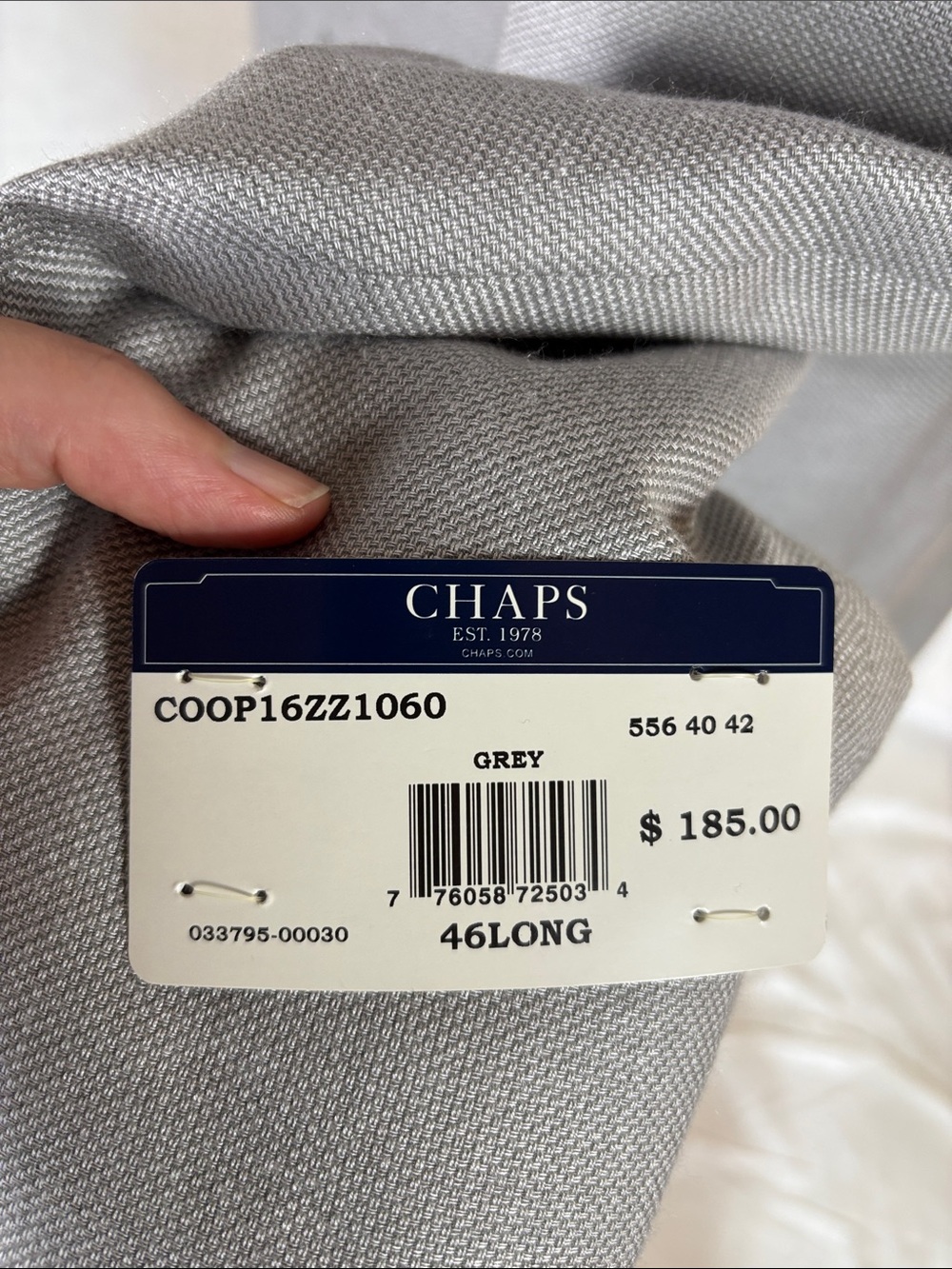Chaps Men's Gray Two-Button Sport Coat Blazer - Picture 6 of 9